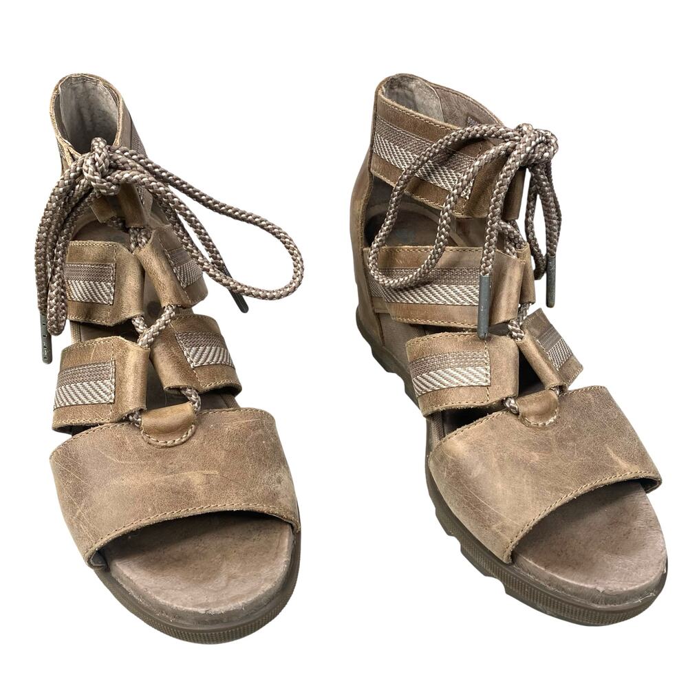 Sorel Women’s Joanie Brown Gladiator Wedge Sandal Size US 7.5 - Picture 5 of 10